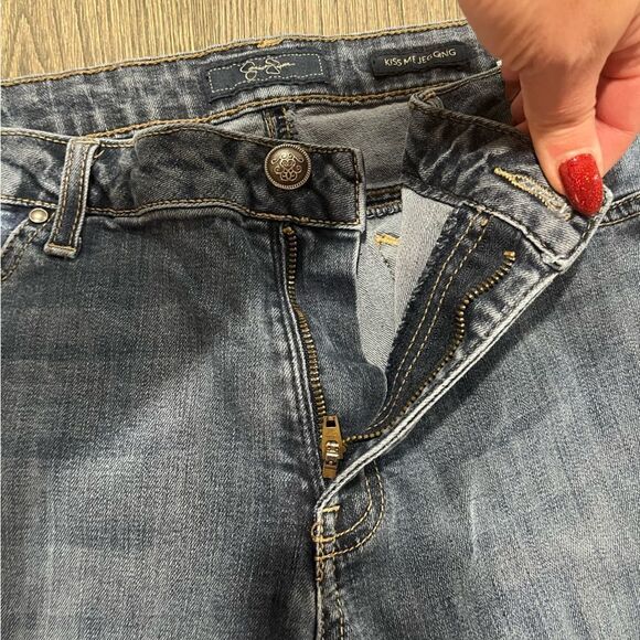 Jessica Simpson Skinny Jeans Kiss Me Jegging Distressed Medium Wash Size 33 - Picture 3 of 11